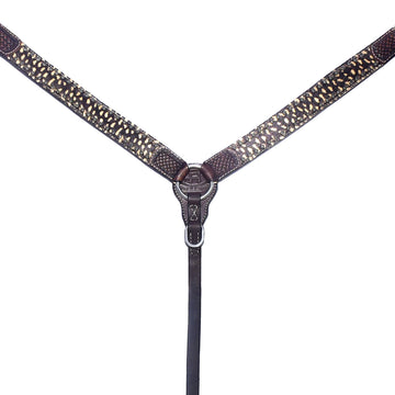 Bar H Equine Western Horse Genuine American Leather Wither Straps Breast Collar Set